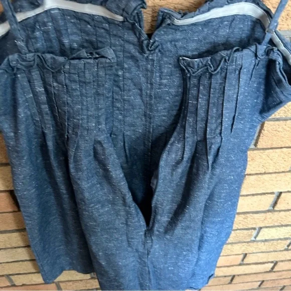 Madewell Chambray Pintuck Cami Ruffle Chambray Mini Dress Size 4 - Picture 4 of 8